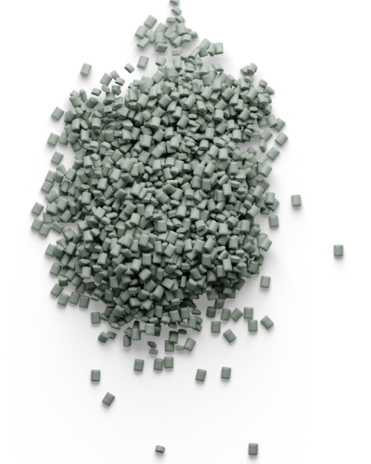 Grått plastgranulat av ABS baserat på nyvara